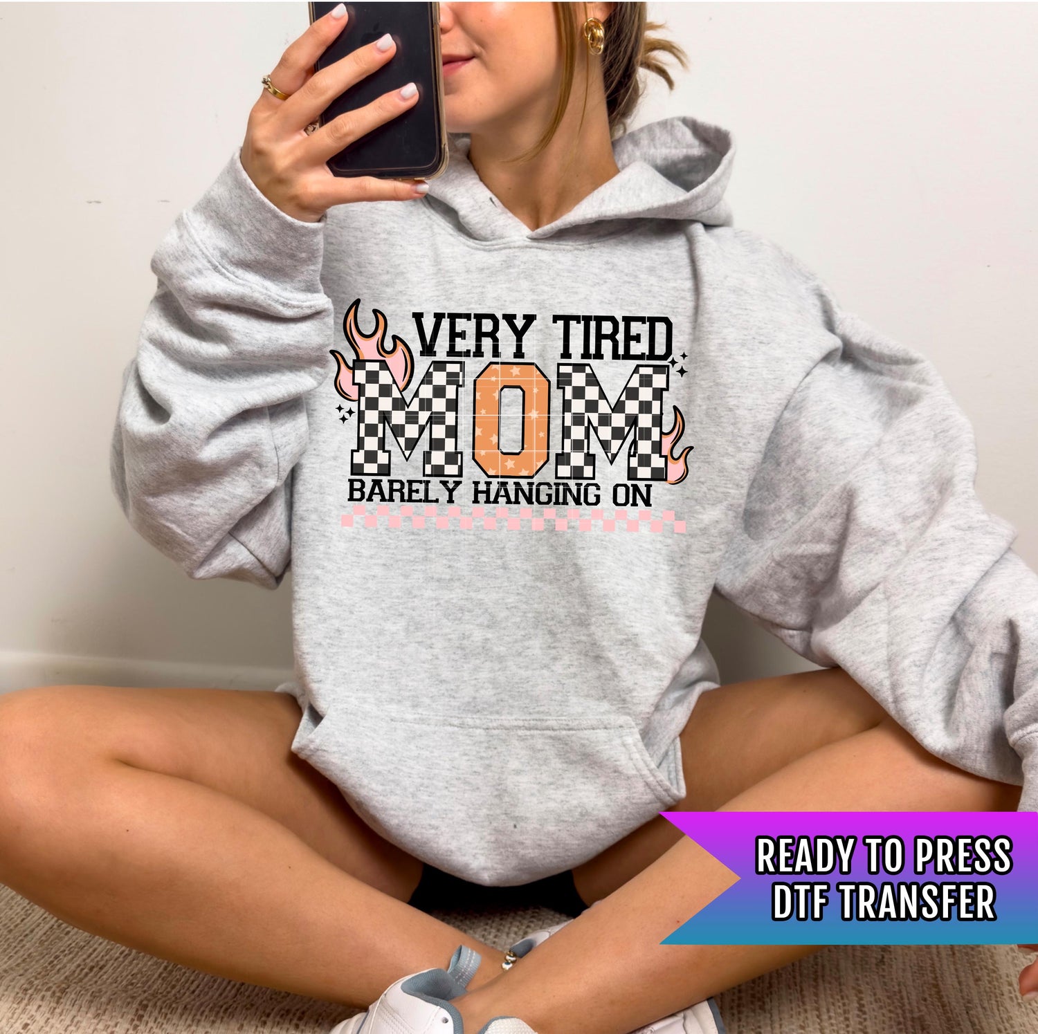 Very Tired Mom DTF Transfer Ready For Press, Mama DTF Prints, Retro Mama DTF Prints, Heat Press Transfer, Direct To Film, Custom Transfers