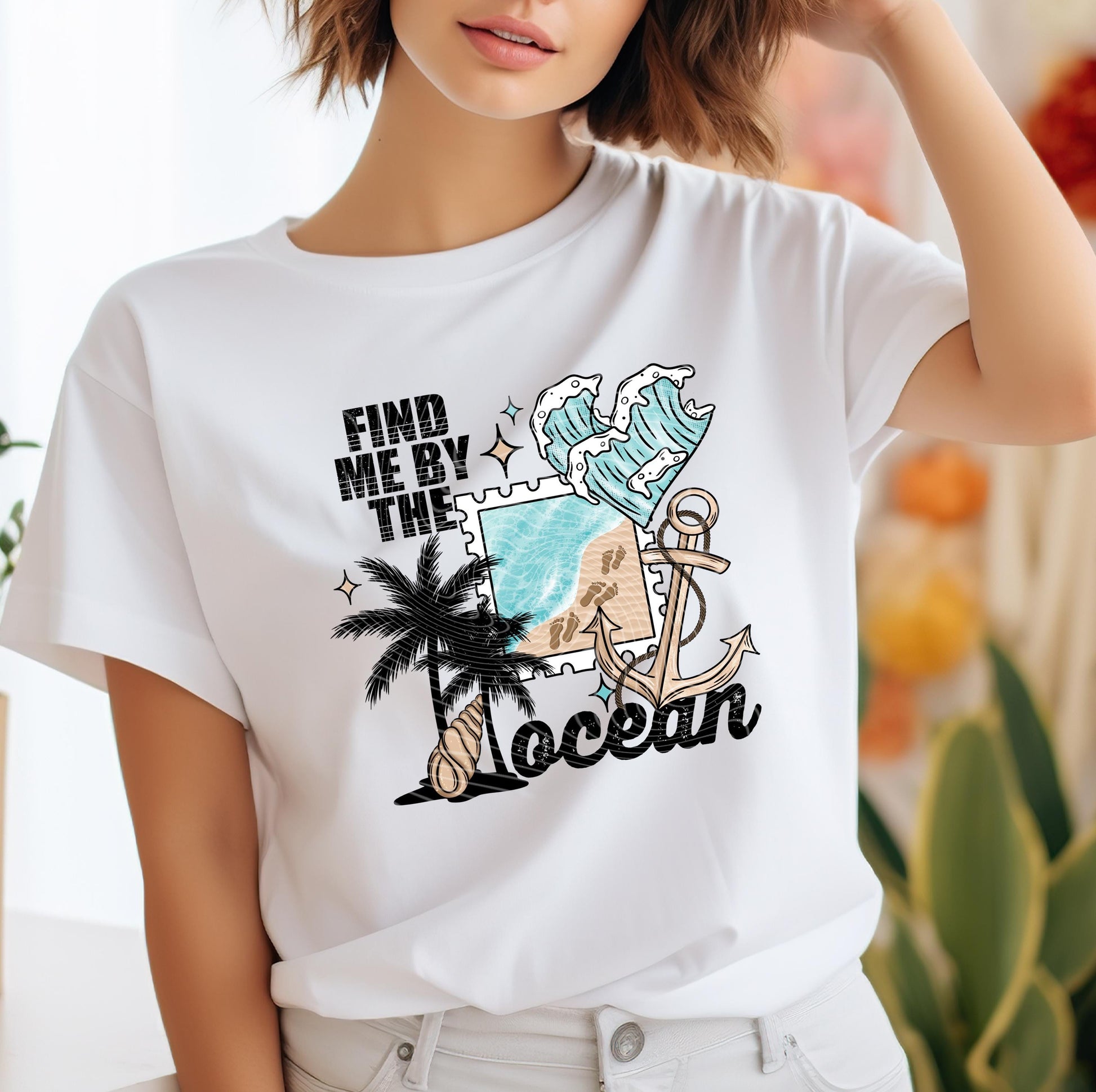 Find Me By The Ocean DTF Transfer Ready For Press, Summer Dtf Print, Waves DTF Transfer, Heat Press Transfer, Direct To Film Custom Transfer
