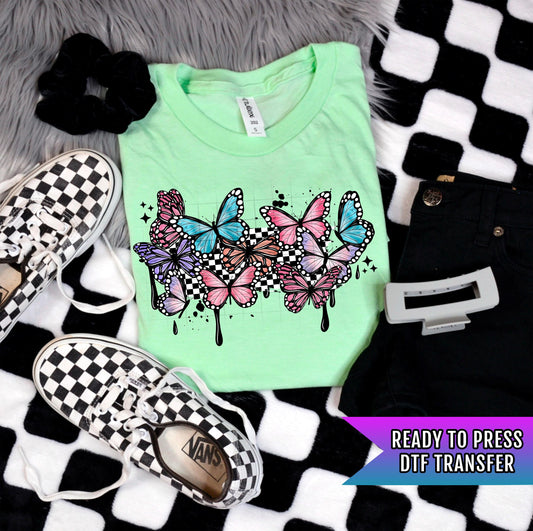 Retro Butterfly DTF Transfer Ready For Press, Animal Lover DTF Print, Heat Press Transfer, Direct To Film Funny Dtf Transfer Custom Transfer