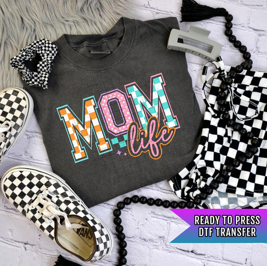 Mom Life DTF Transfer Ready For Press, Mother DTF Print, Heat Press Transfer, Mom Transfers, Direct To Film, Mommy DTF Print, Mama Transfers
