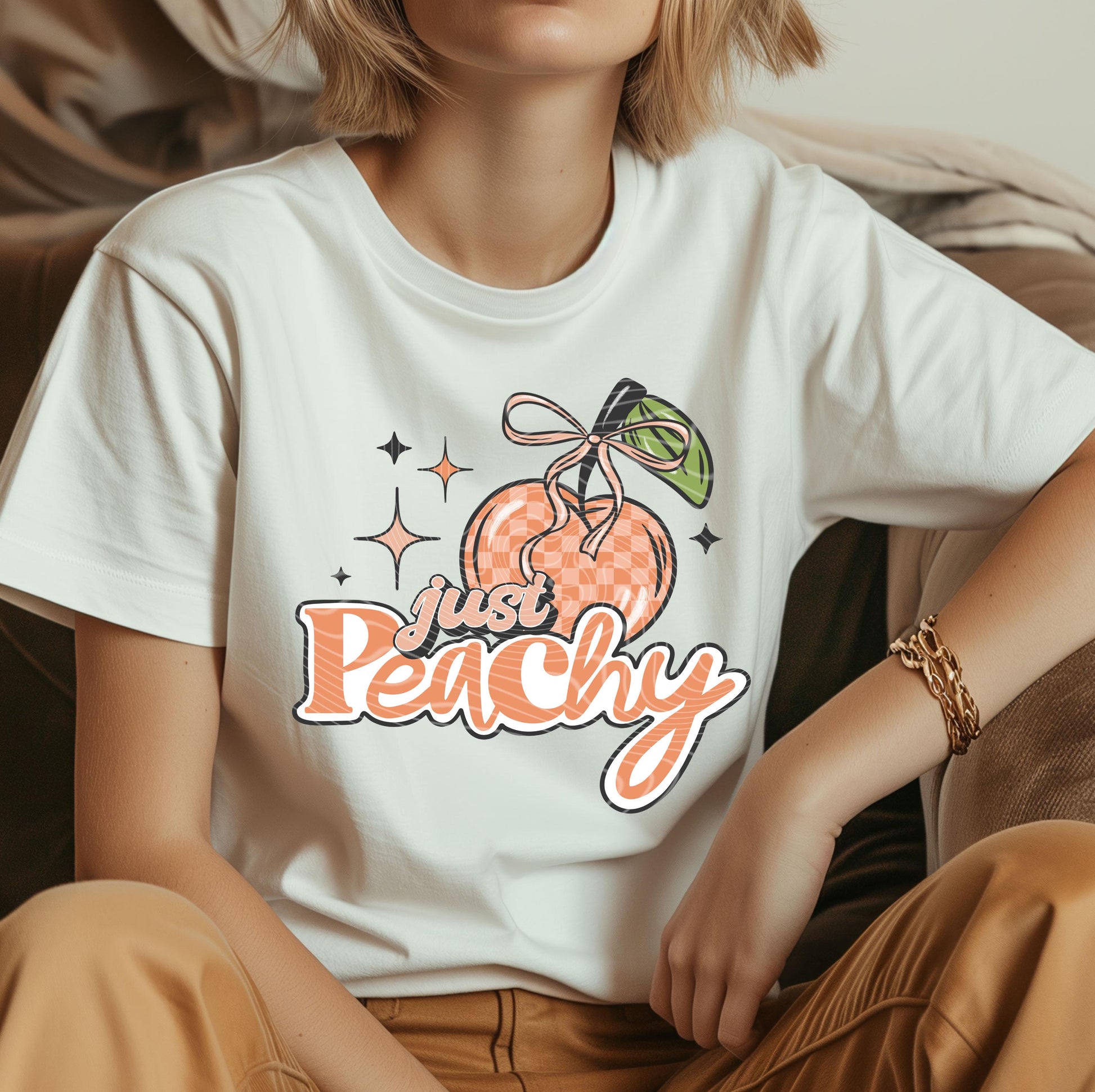Just Peachy DTF Transfers Ready For Press, Coquette Bow DTF Print, Sarcastic Dtf Print, Heat Press Transfer, Direct To Film, Funny Transfer
