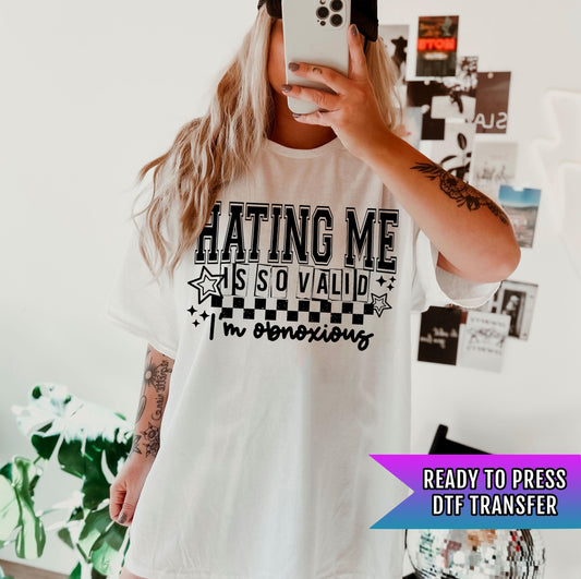 I&#39;m Obnoxious DTF Transfer Ready For Press, Sarcasm DTF Transfer, Sarcastic Dtf Print, Heat Press Transfer, Direct To Film, Funny Transfers