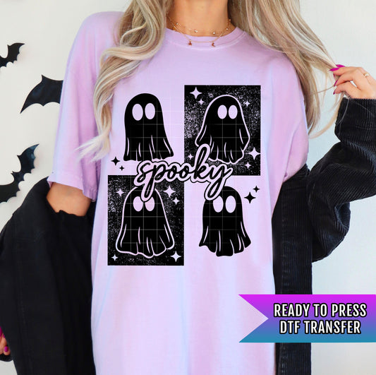 Spooky Ghost DTF Transfers, Horror Halloween DTF Transfers Ready For Press, Spooky Season Dtf Prints, Heat Press Transfer, Custom Transfers