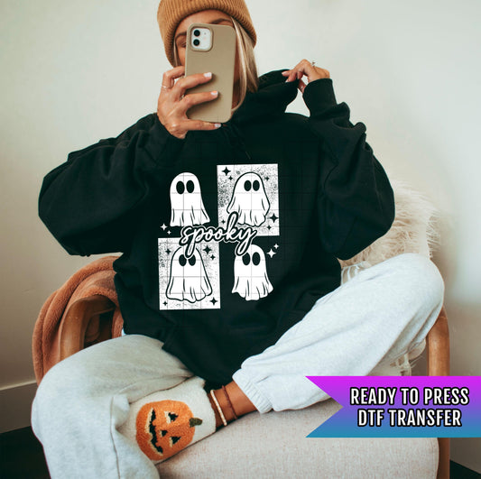 Spooky Ghost DTF Transfers, Halloween Vibes DTF Transfers Ready For Press, Spooky Season Dtf Prints, Heat Press Transfer, Custom Transfers
