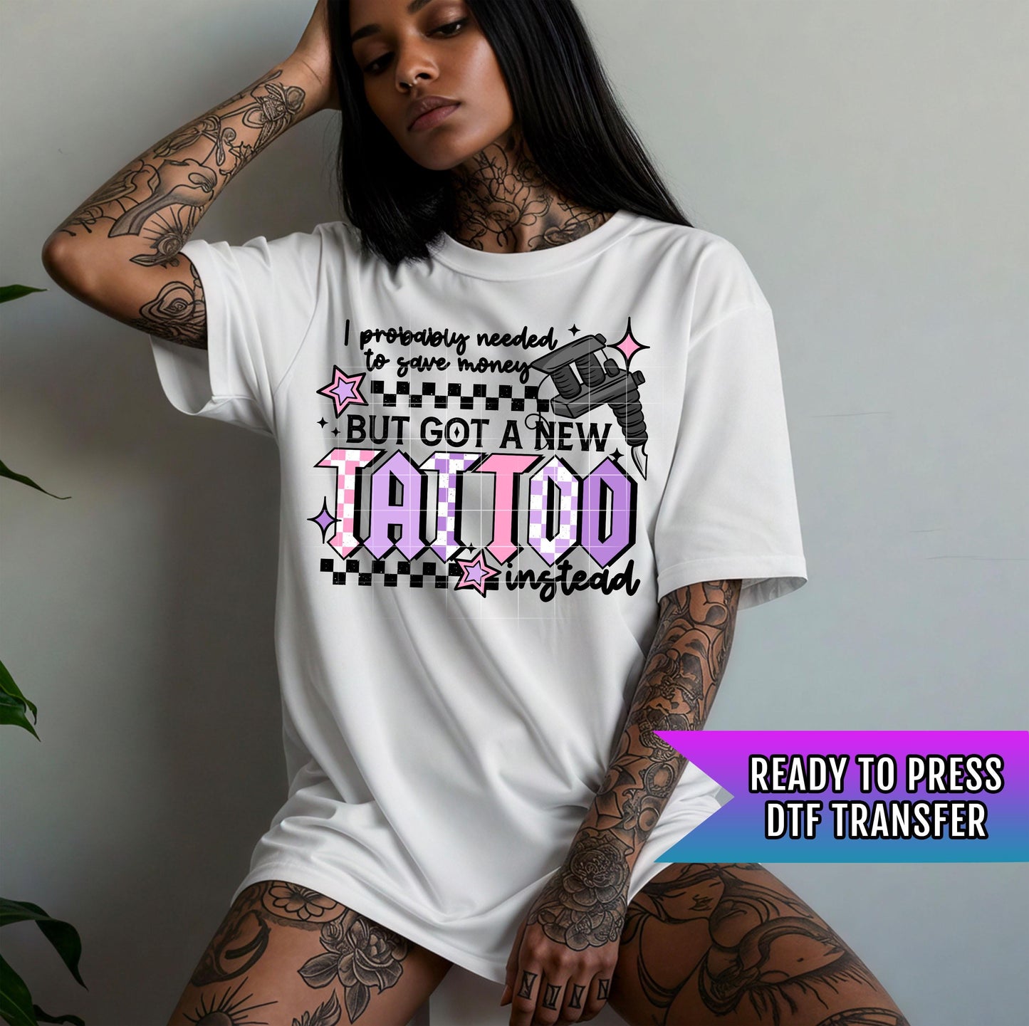 Funny Tattoo Lover DTF Transfer Ready For Press, Sarcastic Tattoo DTF Transfer, Tattoo Artist Dtf Print, Heat Press Transfer, Direct To Film
