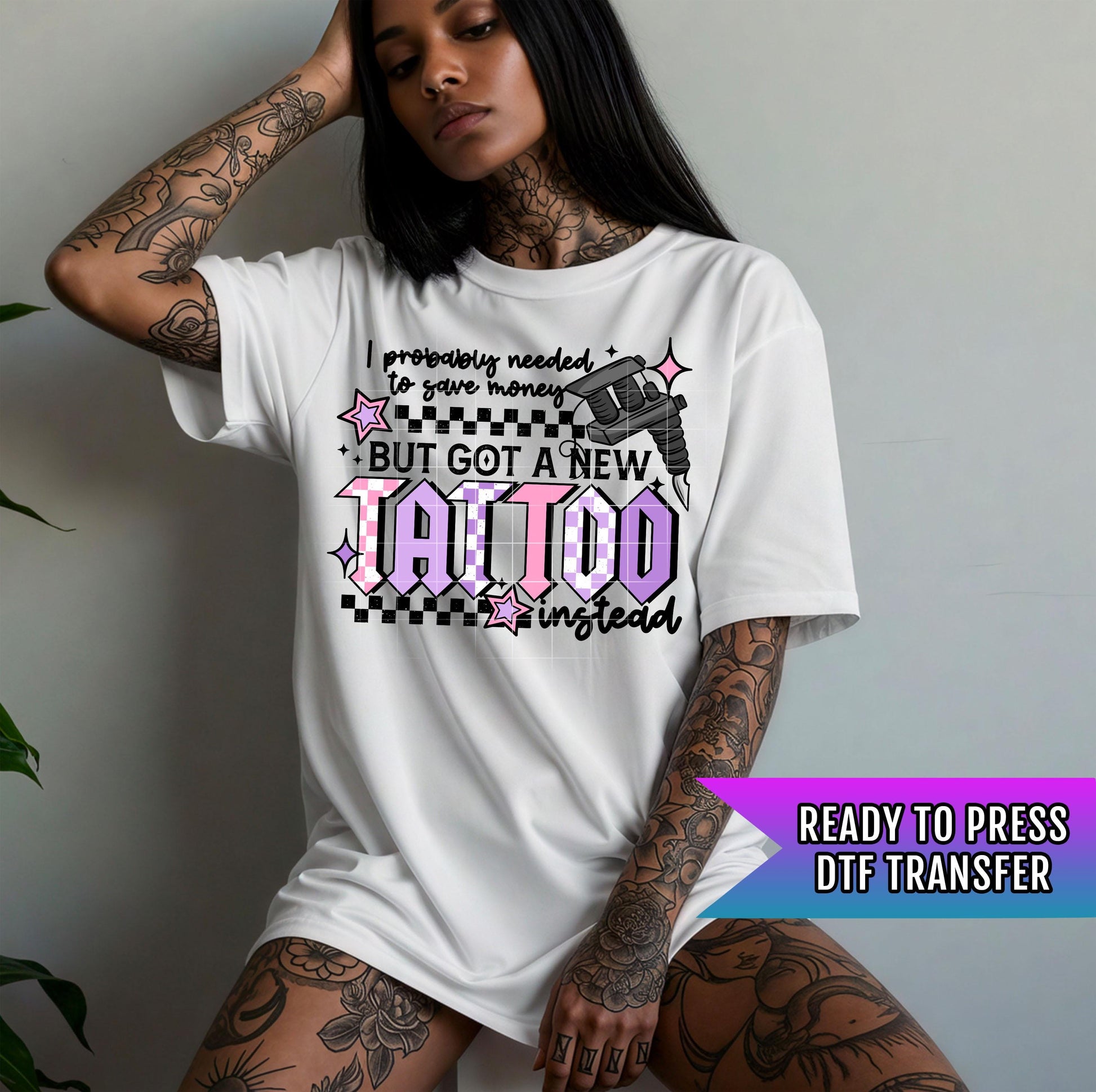 Funny Tattoo Lover DTF Transfer Ready For Press, Sarcastic Tattoo DTF Transfer, Tattoo Artist Dtf Print, Heat Press Transfer, Direct To Film