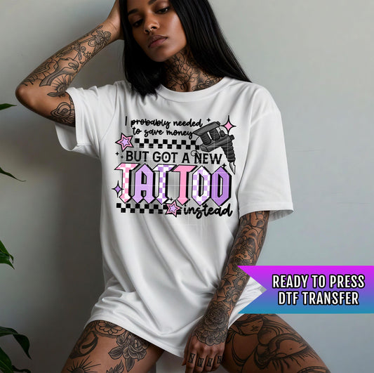 Funny Tattoo Lover DTF Transfer Ready For Press, Sarcastic Tattoo DTF Transfer, Tattoo Artist Dtf Print, Heat Press Transfer, Direct To Film