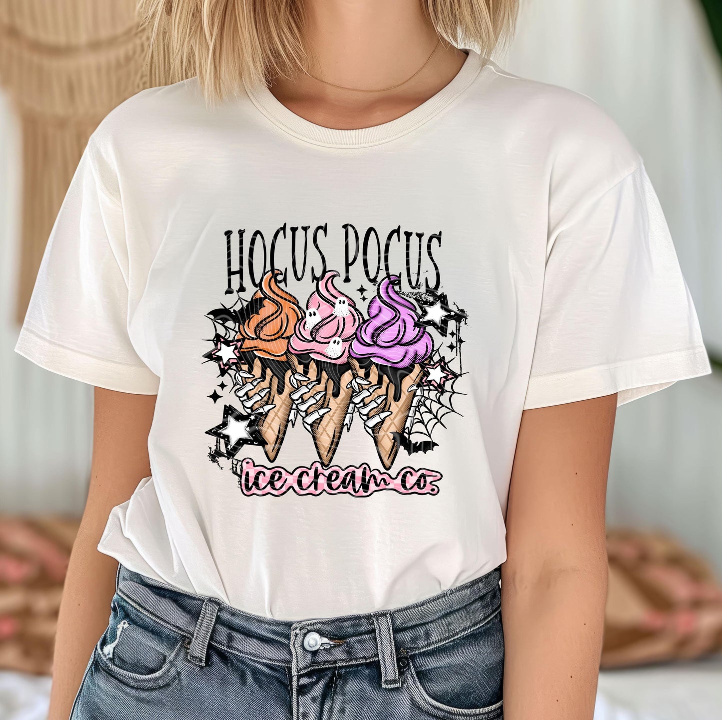 Halloween Ice Cream DTF Transfer, Halloween DTF Transfer Ready For Press, Spooky Season, Heat Press Transfer, Custom Transfer Direct To Film