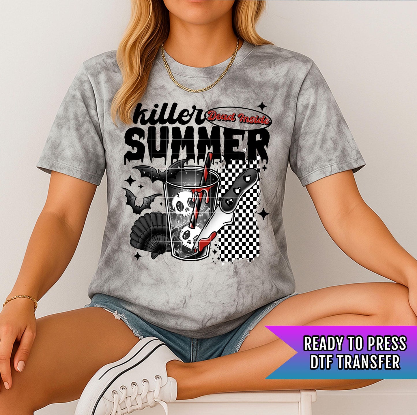 Killer Summer DTF Transfer Ready For Press, Halloween Beach Dtf Prints, Spooky Season, Heat Press Transfer, Direct To Film, Custom Transfers