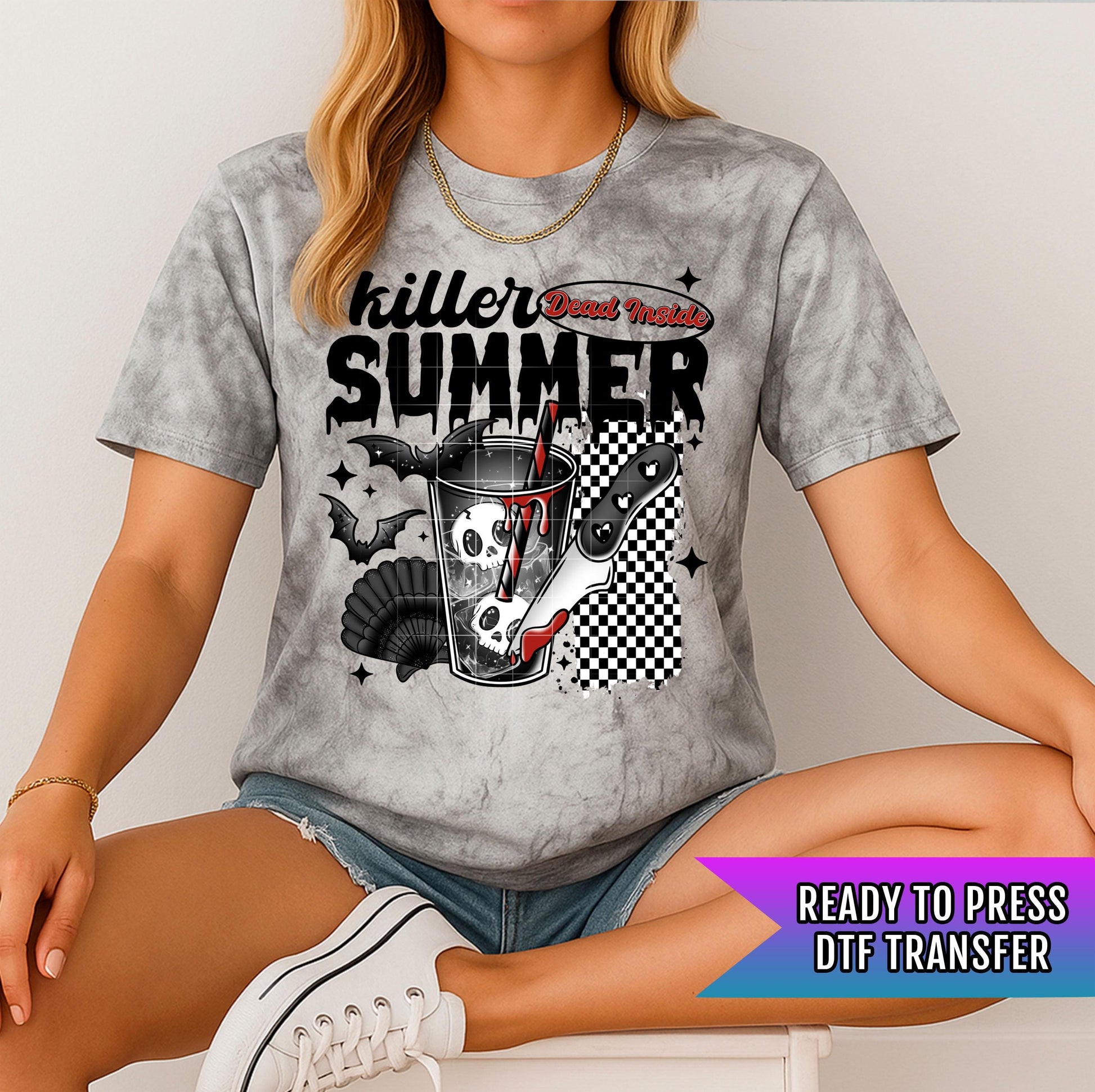 Killer Summer DTF Transfer Ready For Press, Halloween Beach Dtf Prints, Spooky Season, Heat Press Transfer, Direct To Film, Custom Transfers