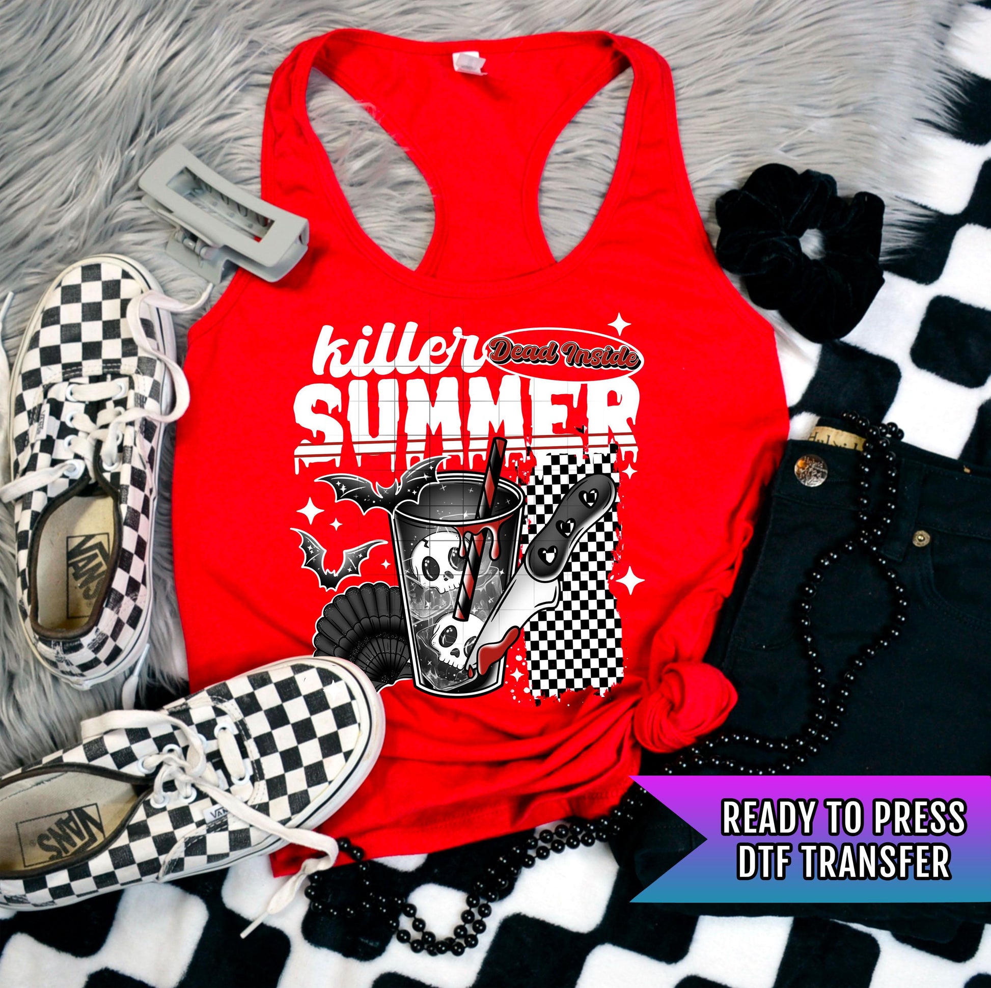 Killer Summer DTF Transfers Ready For Press, Halloween Beach Dtf Prints, Dead Inside, Heat Press Transfers, Direct To Film, Custom Transfers