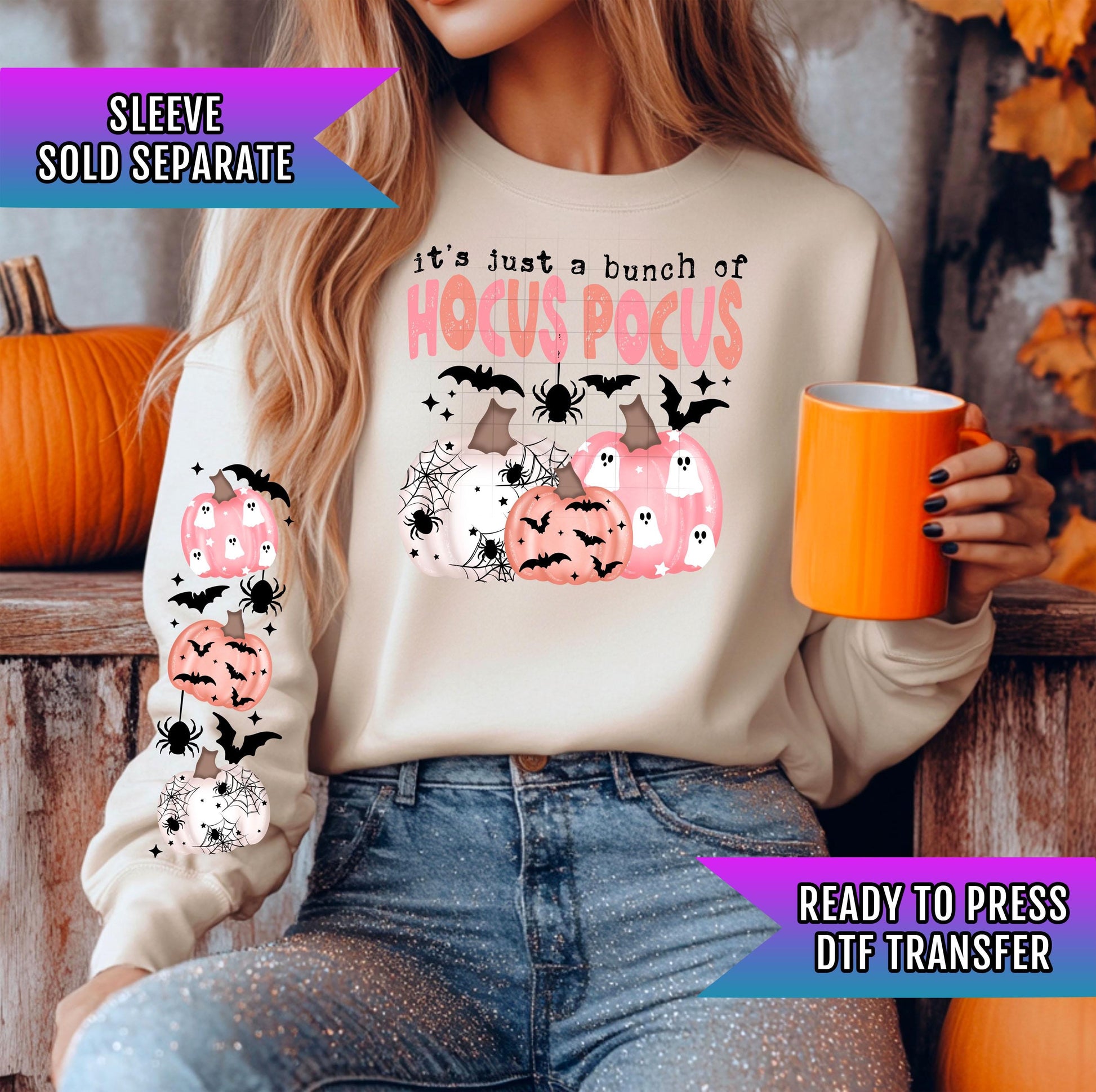 Halloween Pumpkin Ghost DTF Transfer, Halloween DTF Transfers Ready For Press, Heat Press Transfers, Direct To Film, Custom Transfer, Horror