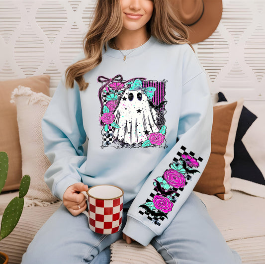 Cute Ghost DTF Transfer, Halloween DTF Transfer Ready For Press, Horror Season Dtf Print, Heat Press Transfer Direct To Film Custom Transfer