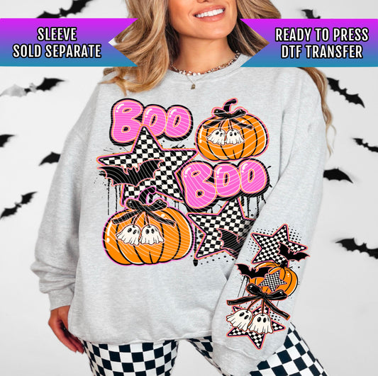 Cute Ghost Pumpkin DTF Transfer, Halloween DTF Transfer Ready For Press, Spooky Season, Heat Press Transfer, Direct To Film, Custom Transfer