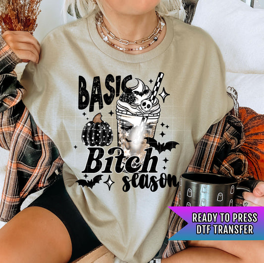 Basic Witch Season DTF Transfer, Halloween DTF Transfer Ready For Press, Spooky Pumpkin Bat Dtf Prints, Heat Press Transfers, Direct To Film