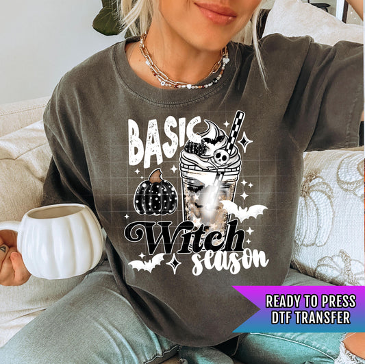 Basic Witch Season DTF Transfers, Funny Halloween DTF Transfer Ready For Press, Spooky Pumpkin Transfer, Heat Press Transfer, Direct To Film