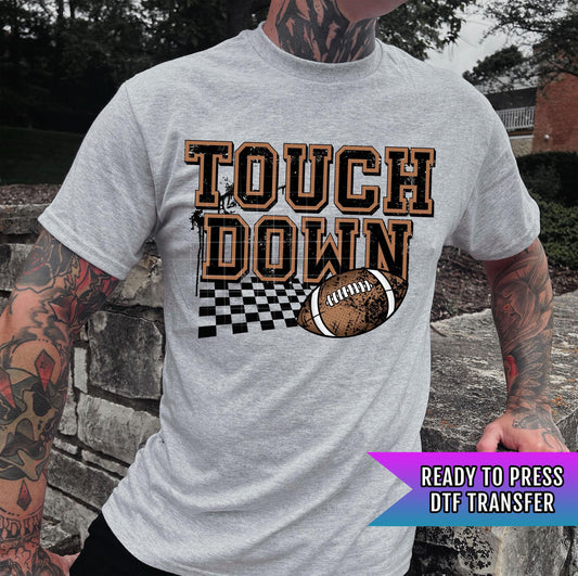 Touch Down DTF Transfer Ready For Press, Football Game Day DTF Print, Heat Press Transfer, Direct To Film, Game Day Transfer Custom Transfer