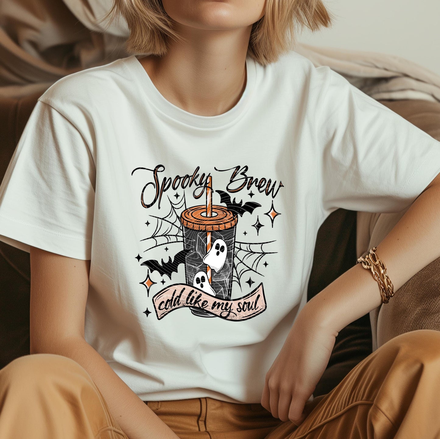 Spooky Brew DTF Transfer Ready For Press, Spooky Season Dtf, Halloween DTF Prints, Ghost, Heat Press Transfer Direct To Film Custom Transfer