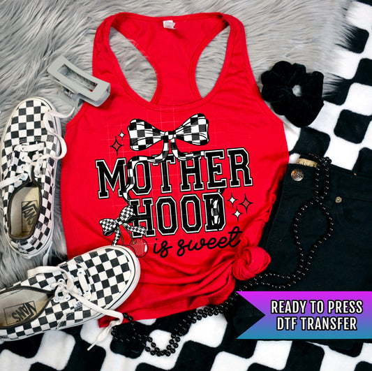 Motherhood DTF Transfer Ready For Press, Mother DTF Print, Heat Press Transfer, Coquette Bow Transfer, Direct To Film, Mom DTF Print, Mama
