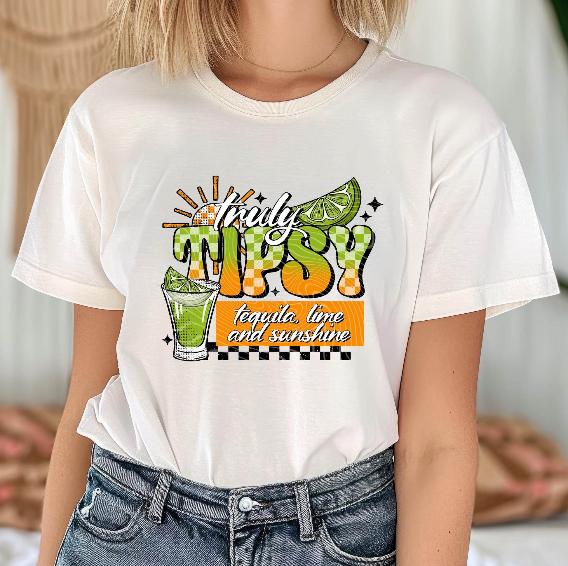 Truly Tipsy DTF Transfer Ready For Press, Summer Dtf Print, Tequila And Sunshine DTF, Heat Press Transfer, Direct To Film, Custom Transfers