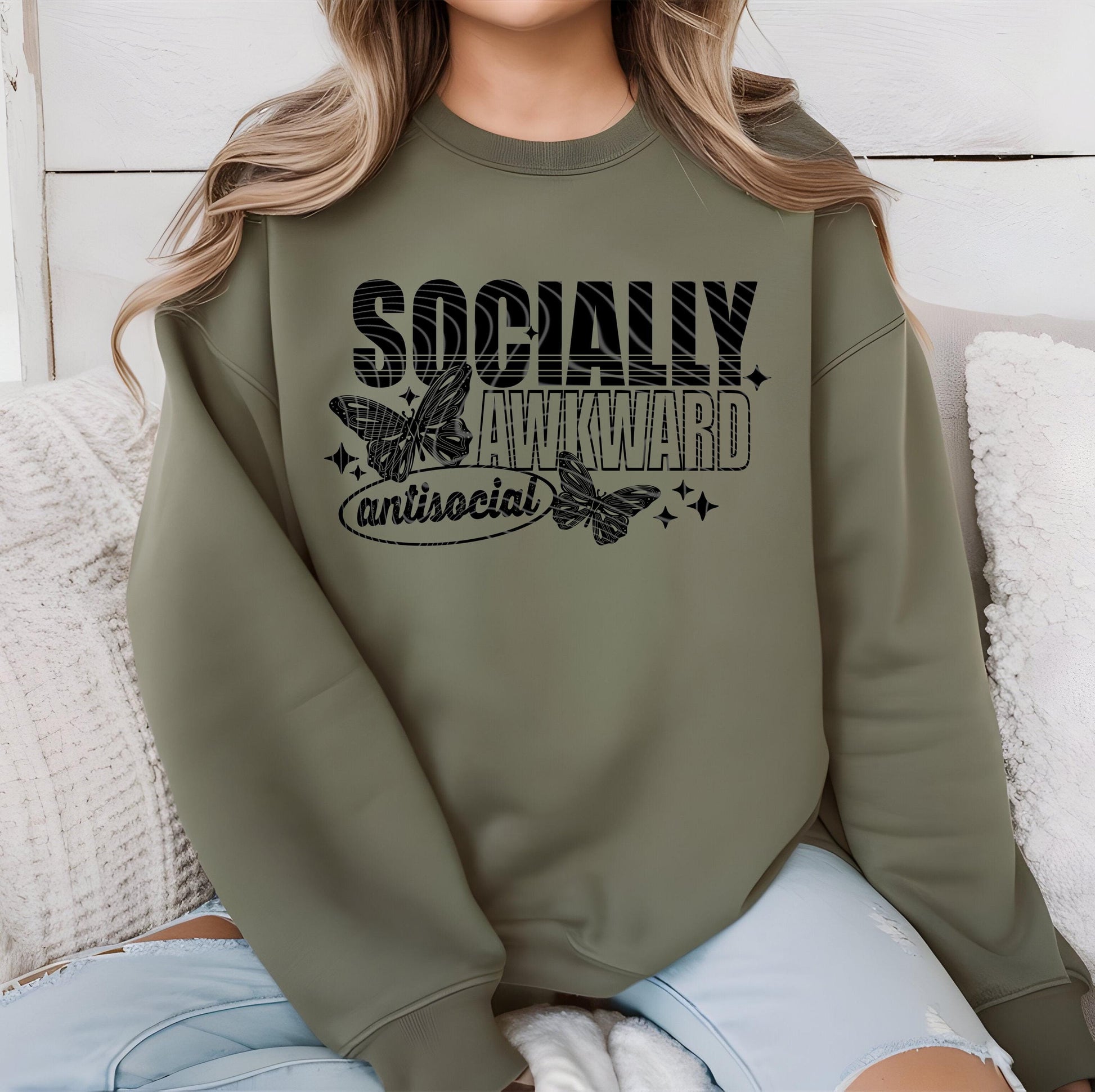 Socially Awkward Antisocial DTF Transfer Ready For Press Sarcastic DTF Heat Press Transfer Direct To Film Humor DTF Transfer Custom Transfer