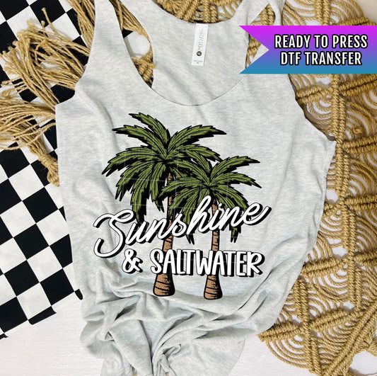 Sunshine & Saltwater DTF Transfer Ready For Press, Beach Dtf Print, Sunshine DTF Print, Heat Press Transfer, Direct To Film, Custom Transfer