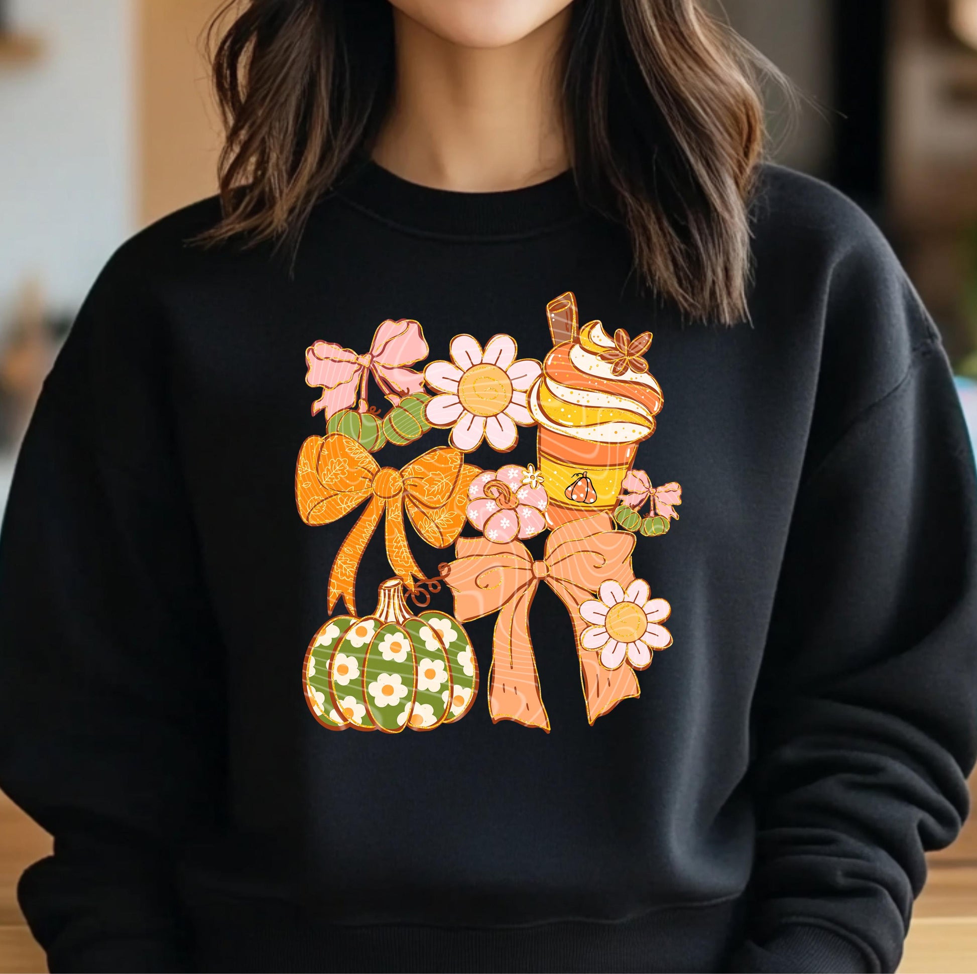 Fall Season DTF Transfer Ready For Press, Fall Vibes DTF Print, Pumpkin, Coquette Bow, Heat Press Transfers, Direct To Film, Custom Transfer