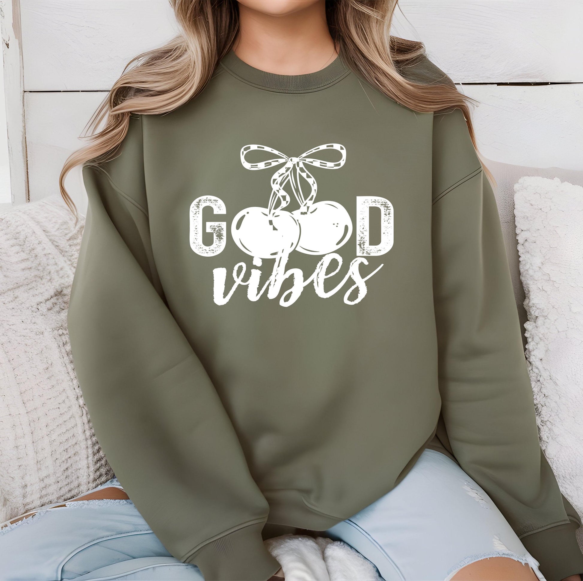 Good Vibes DTF Transfers Ready For Press, Coquette Bow DTF Prints, Heat Press Transfers, Cherry Transfer, Direct To Film, Custom Transfers