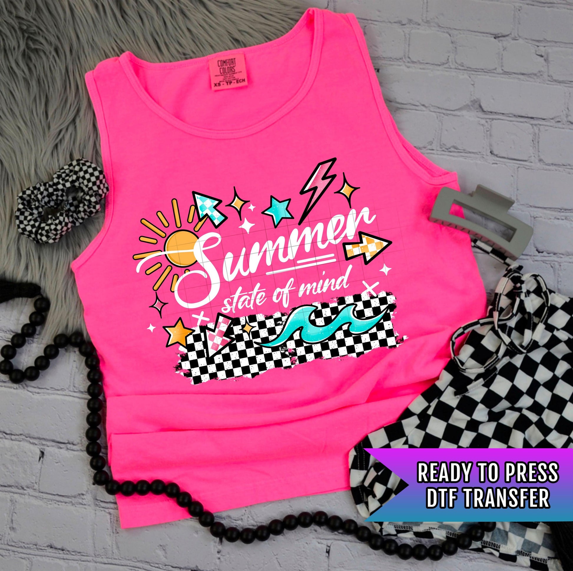 Summer State Of Mind DTF Transfers Ready For Press, Summer Dtf Prints, Sunshine DTF, Heat Press Transfers, Direct To Film, Custom Transfers