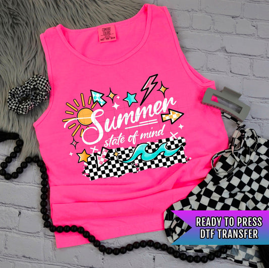 Summer State Of Mind DTF Transfers Ready For Press, Summer Dtf Prints, Sunshine DTF, Heat Press Transfers, Direct To Film, Custom Transfers