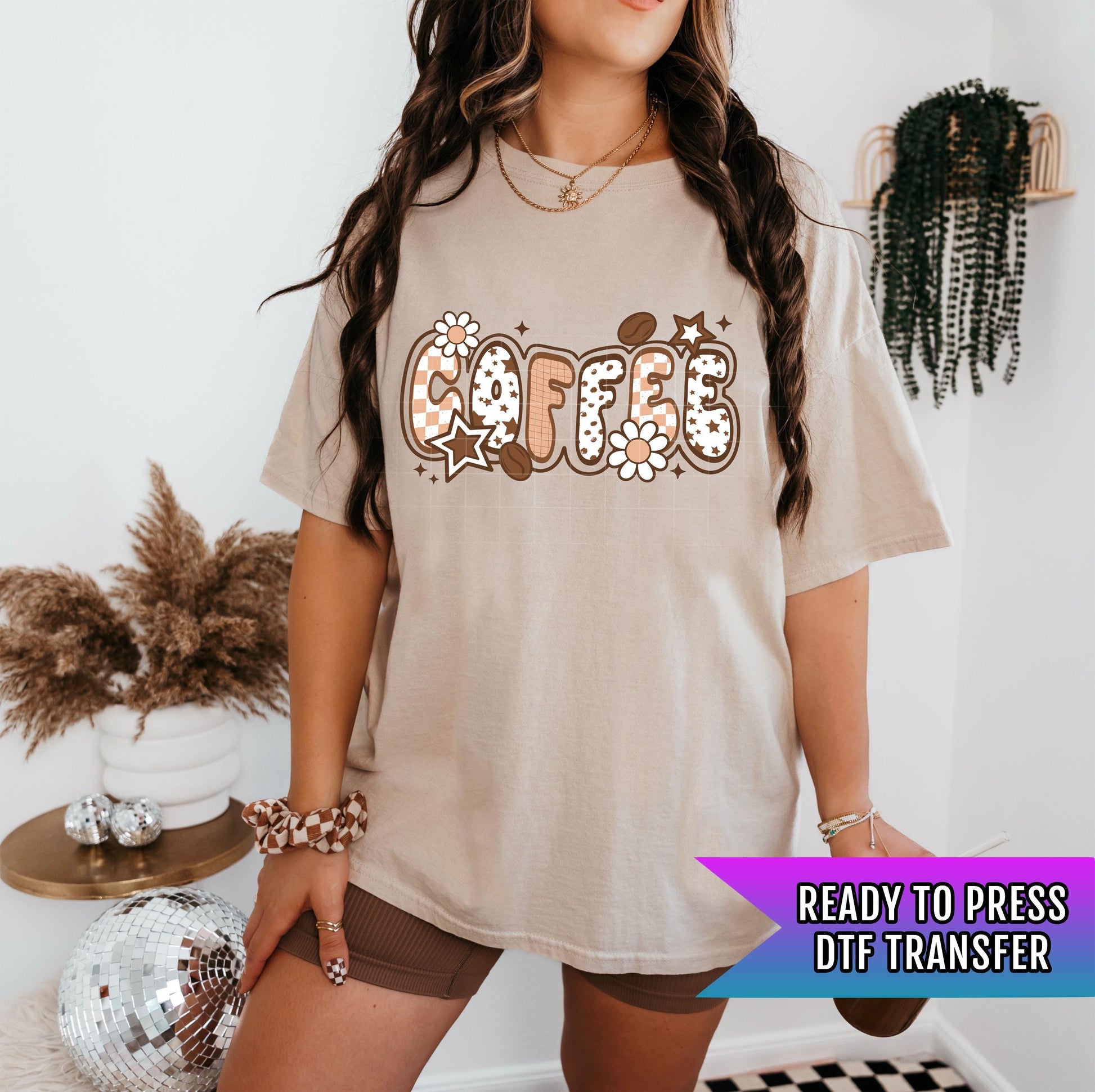 Retro Coffee DTF Transfers Ready For Press, Coffee Lover DTF Print, Heat Press Transfer, Direct To Film, Coffee Transfers, Custom Transfers