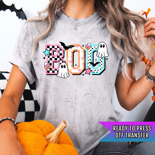 Boo Halloween DTF Transfer Ready For Press, Halloween DTF Prints, Cute Ghost Fall Dtf, Heat Press Transfer, Direct To Film, Custom Transfers