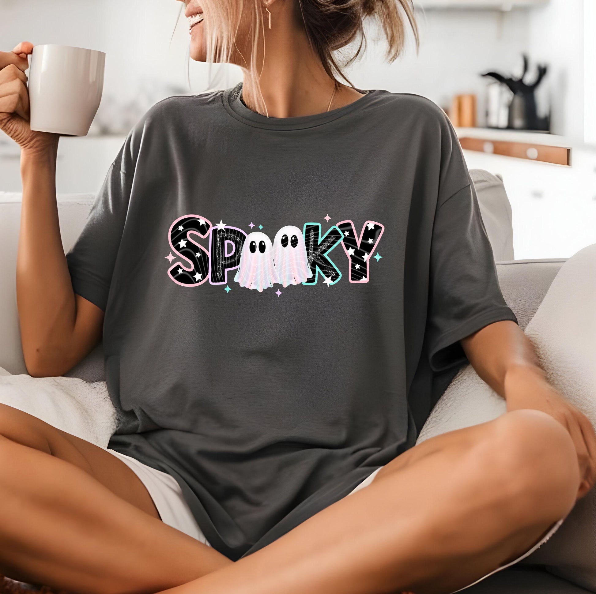 Spooky Ghosts DTF Transfer, Halloween DTF Transfers Ready For Press, Heat Press Transfer, Direct To Film, Custom Transfer, Spooky Season Dtf