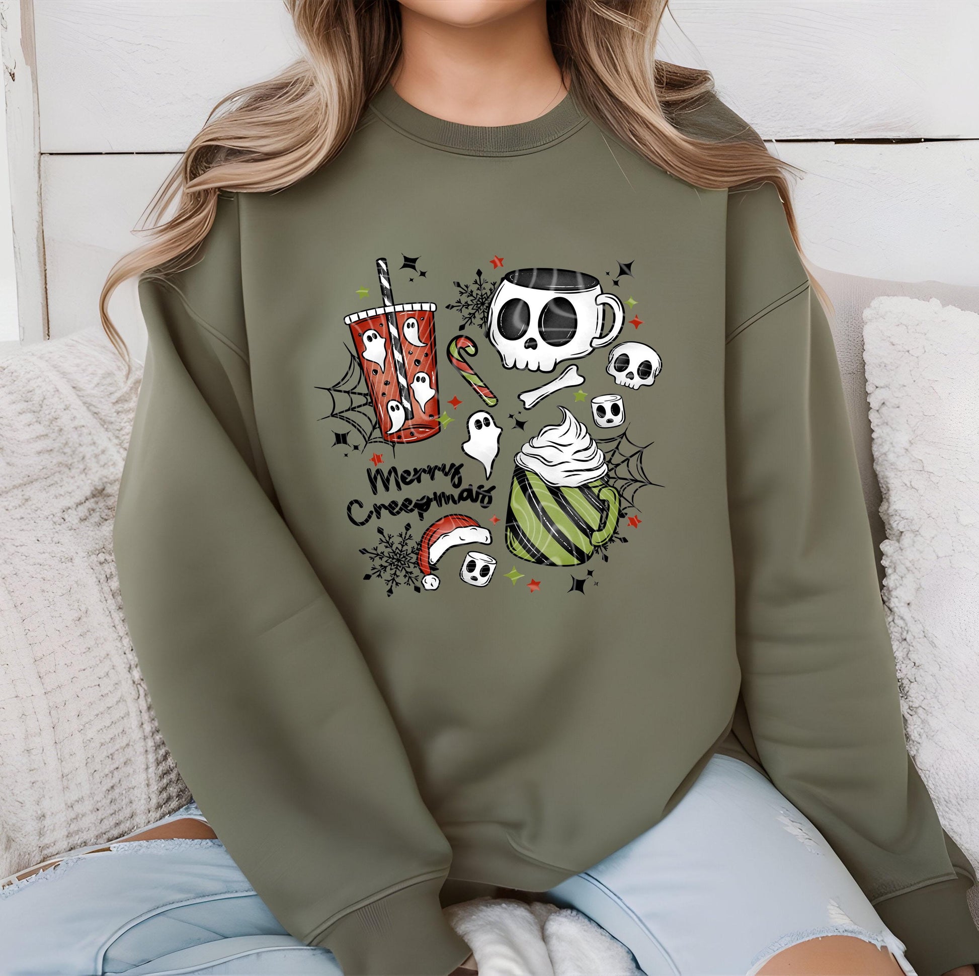 Merry Creepmas DTF Transfer Ready For Press, Goth Christmas DTF Print, Spooky Season, Heat Press Transfer, Direct To Film, Custom Transfers