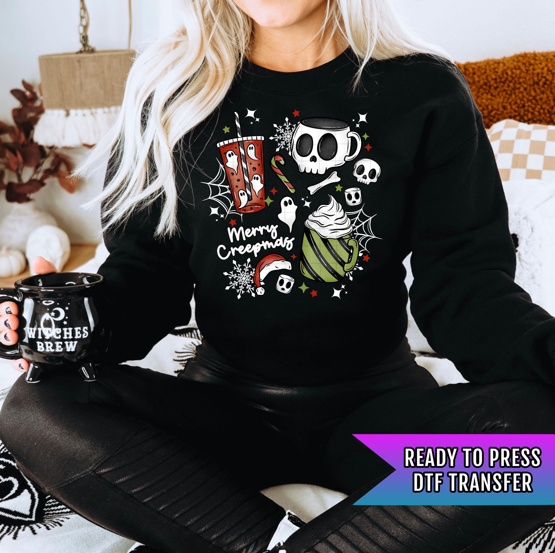 Merry Creepmas DTF Transfer Ready For Press, Christmas DTF Print, Spooky Season Dtf, Heat Press Transfers, Direct To Film, Custom Transfers