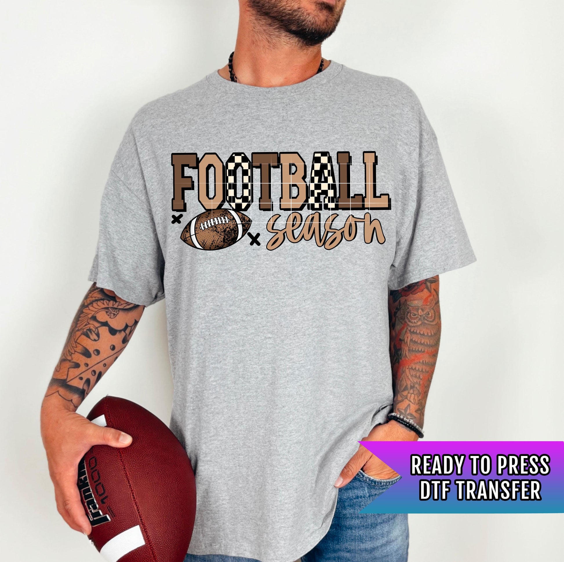 Football Season DTF Transfer Ready For Press, Football Season DTF Print, Heat Press Transfer, Direct To Film Football Season Custom Transfer
