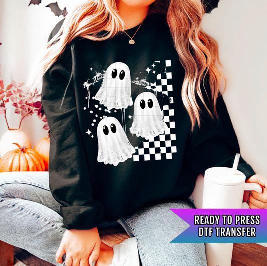 Cute Ghost Ready To Press, Halloween DTF Transfer, Bats DTF Print Ready For Press, Ghost Dtf, Spooky Season, Direct To Film, Custom Transfer