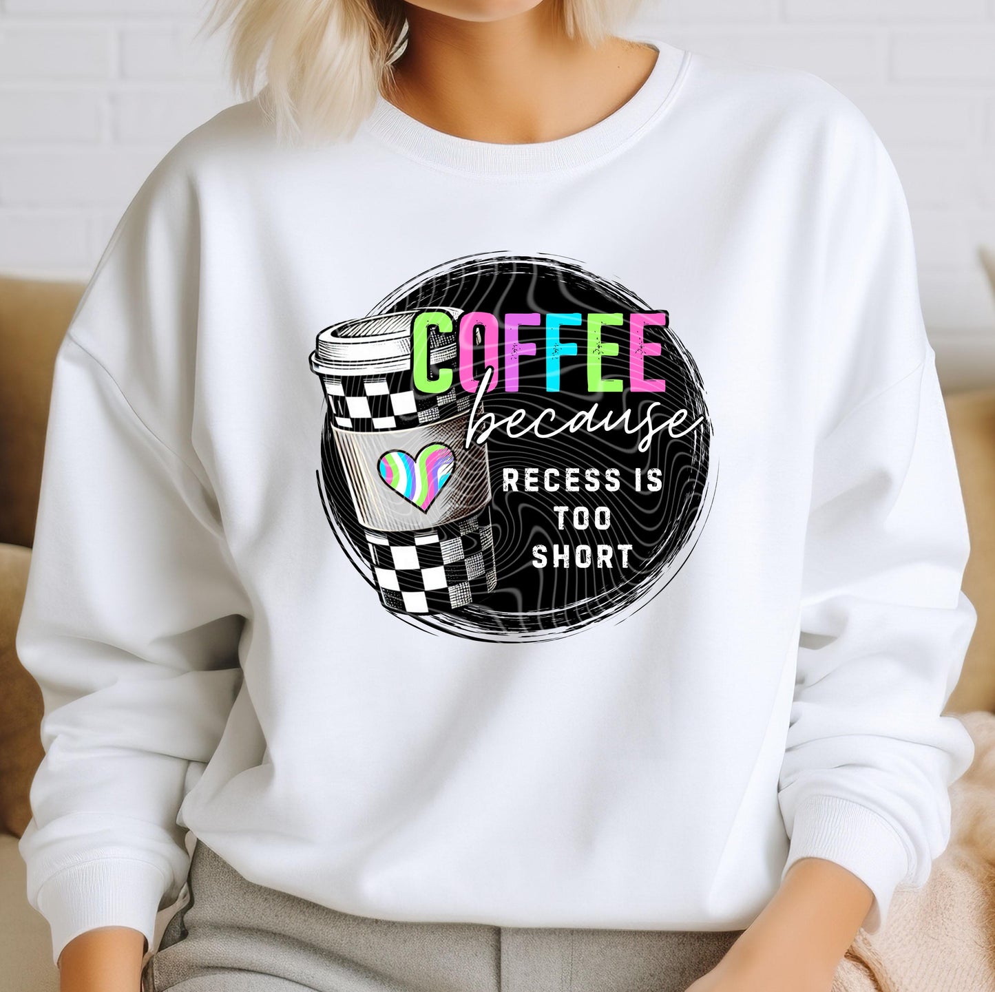 Coffee Because Recess DTF Transfer Ready For Press, Coffee Lover DTF, Heat Press Transfer, Direct To Film, Coffee Transfer, Custom Transfers