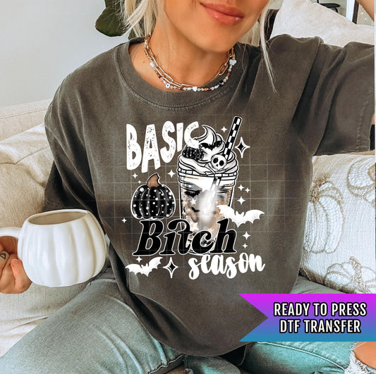 Basic Witch Season DTF Transfers, Halloween DTF Transfer Ready For Press, Spooky Pumpkin Bat Transfers, Heat Press Transfers, Direct To Film