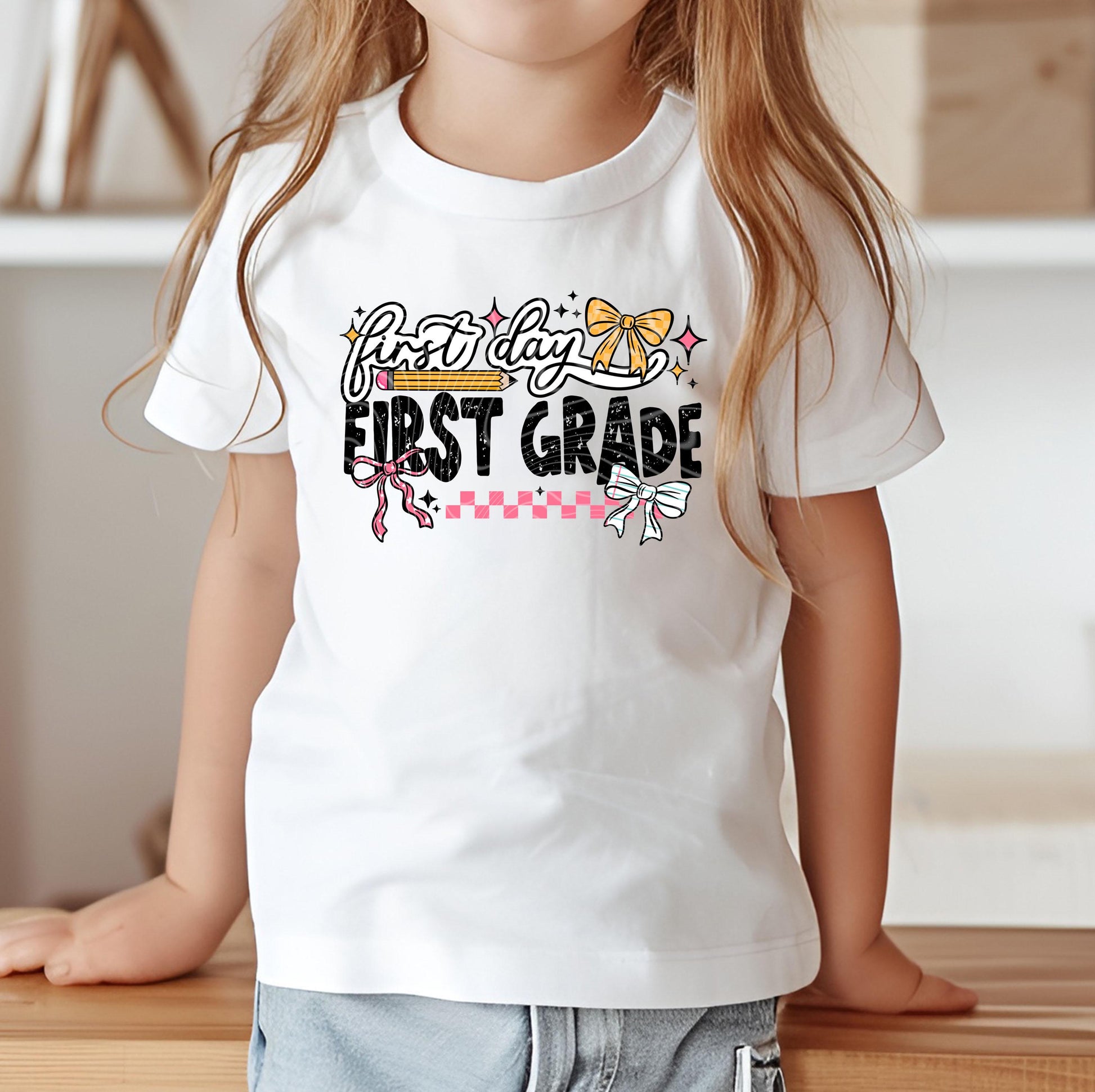 First Day First Grade DTF Transfer Ready For Press, Back to School Dtf Transfer, Teacher, Heat Press Transfer Direct To Film Custom Transfer