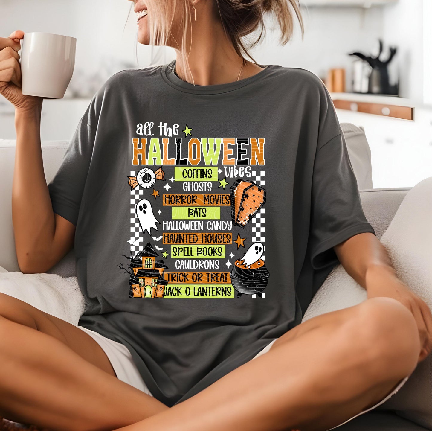 All the Halloween Vibes DTF Transfer Ready For Press, Halloween DTF Prints, Heat Press Transfer, Direct To Film, Custom Transfer, Horror Dtf
