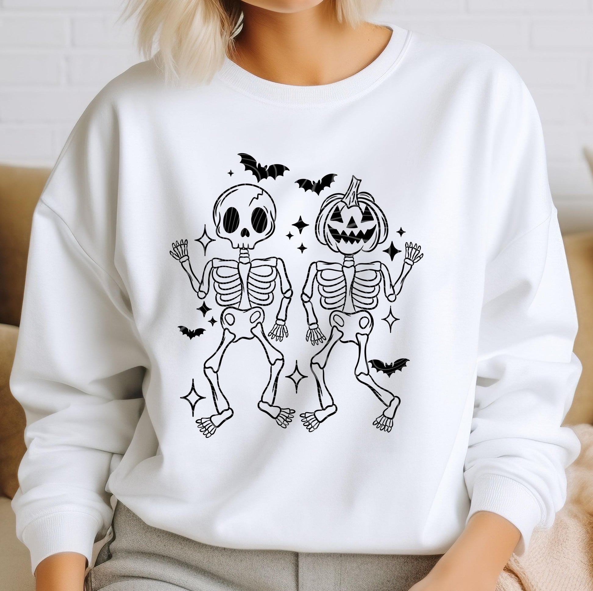 Dancing Skeletons DTF Transfers Ready For Press, Halloween DTF Print, Heat Press Transfers, Direct To Film, Custom Transfers, Skull Fall Dtf