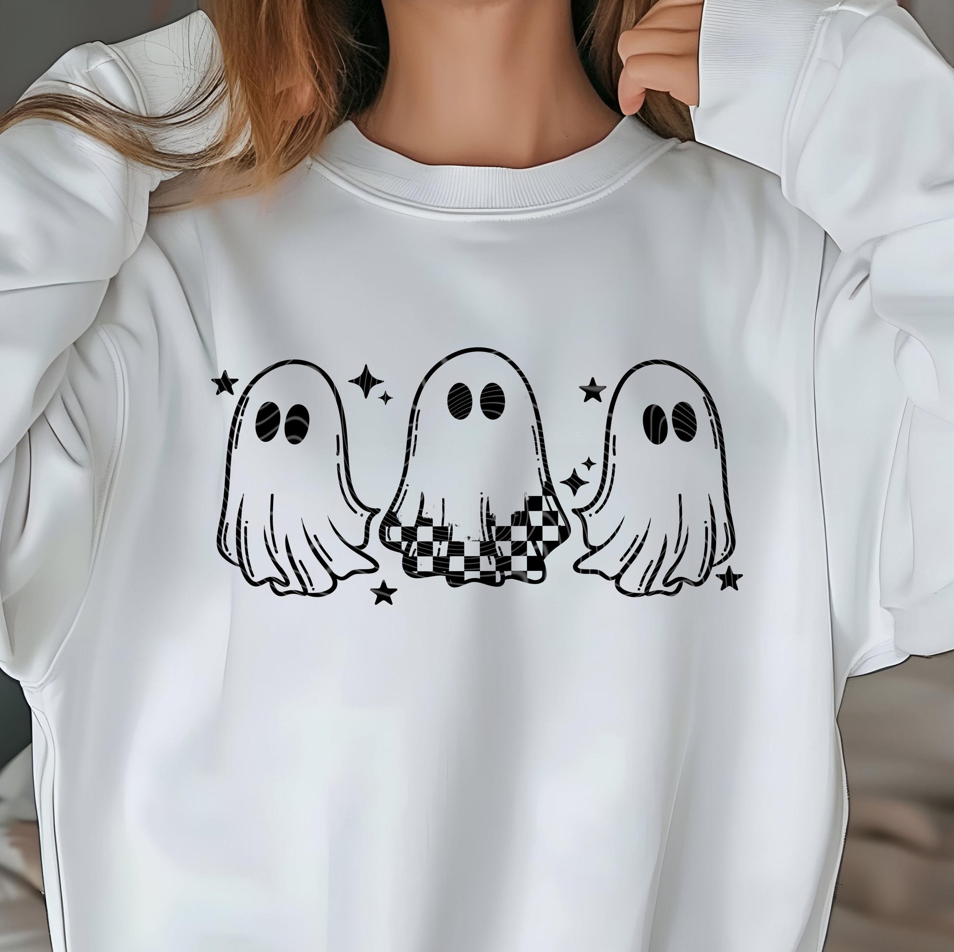 Cute Ghost DTF Transfer Ready For Press, Retro Halloween DTF Prints, Heat Press Transfer, Direct To Film, Custom Transfer, Spooky Season Dtf