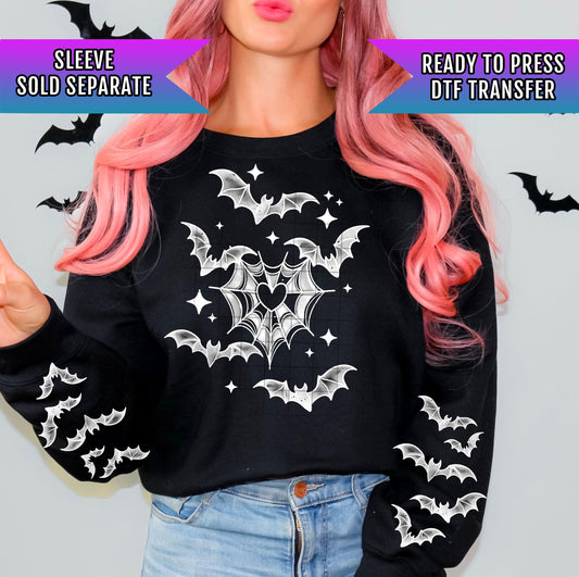 Spooky Bats DTF Transfer Ready To Press, Halloween Spiderweb Dtf Print, Halloween Dtf, Heat Press Transfer, Direct To Film, Custom Transfer