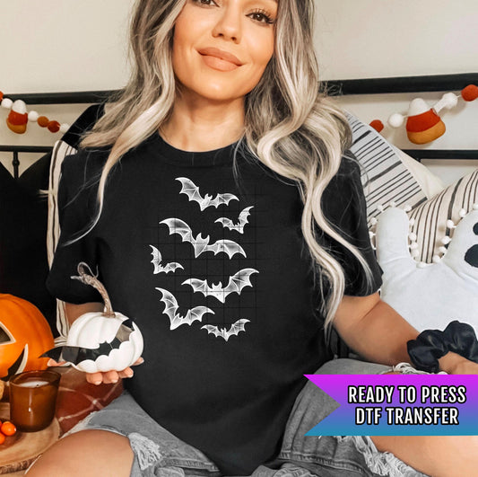 Halloween Bats DTF Transfer, Horror Season DTF Transfer Ready For Press, Heat Press Transfer, Direct To Film, Custom Transfer, Spooky Season