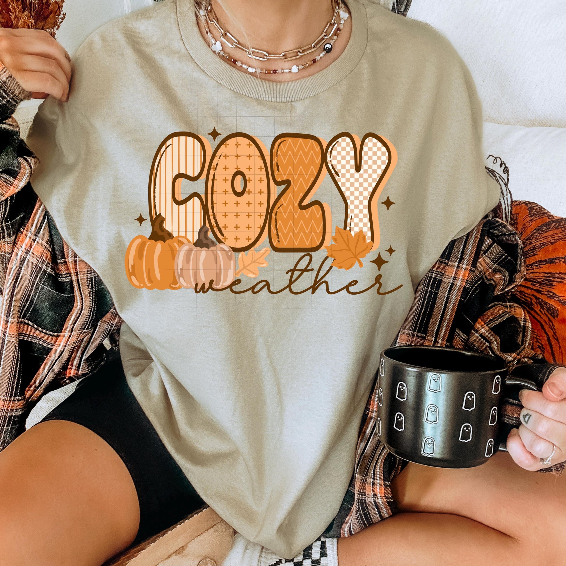 Fall Gang Sheet, Fall DTF Transfers, Autumn DTF Transfer Ready For Press, Fall DTF Prints, Cozy Weather Heat Transfers, Pumpkin Dtf Print