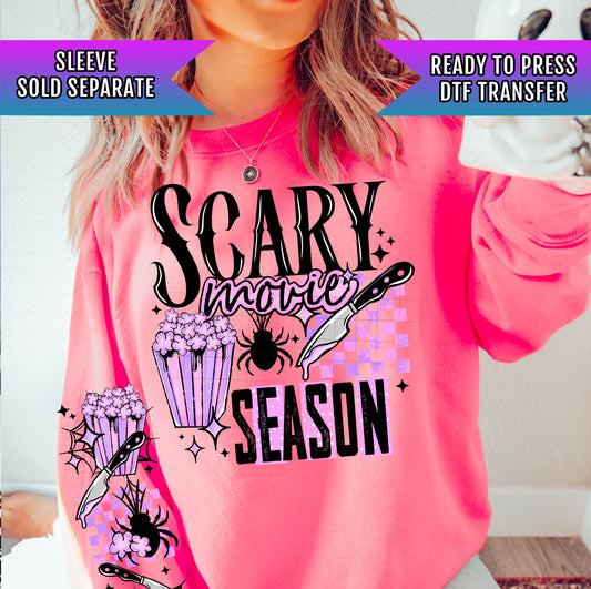 Scary Movie Season DTF Transfer Ready To Press, Halloween Night Dtf Print, Heat Press Transfer, Horror Movie, Direct To Film Custom Transfer