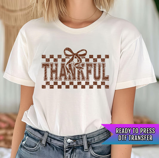 Thankful DTF Transfer Ready For Press, Thanksgiving DTF Print, Autumn Vibes Transfers, Direct To Film, Heat Press Transfer, Custom Transfers