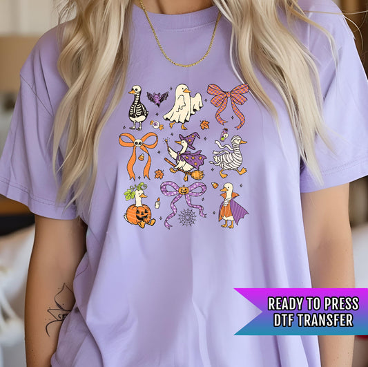 Spooky Goose DTF Transfers, Spooky DTF Transfer, Halloween DTF Transfers Ready For Press, Ghost Dtf Transfer, Pumpkin Transfer, Spooky Dtf