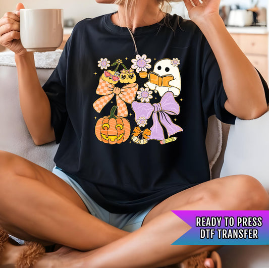 Coquette Halloween DTF Transfer, Halloween DTF Transfers Ready For Press, Pumpkin Dtf, Bats DTF Prints, Pumpkin Dtf Transfer, Spooky Season